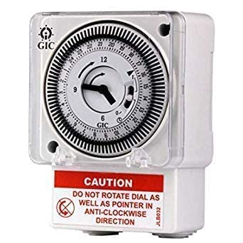 THE HINDER Gic Digital Timer Switch J648B1 Gic Make Fm1 / Quartz Daily 240 Vac Base/Din Mounting, 15 X 15 X 15, White