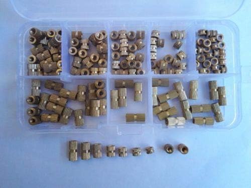150pcs M3 Copper Brass Knurl Insert Nuts Metric Threaded Assortment Set Kit