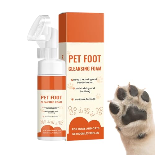 Limpiador De Patas para Perros - Limpiador de Espuma para Patas de Perro,100 ml con Cepillo Suave y Champú de Limpieza,para Razas Medianas Grandes Baño SPA Viaje Hogar