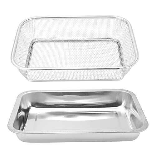 CONGARTENO 2sets Stainless Steel Baking Pan Cooling Rack Heavy Duty Oil Drain Tray for Cakes Bread and Fried Foods Easy to Clean and Kitchen Essential Random Style