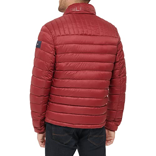 Image of Tommy Hilfiger Mens Embroidered Logo Puffer Jacket