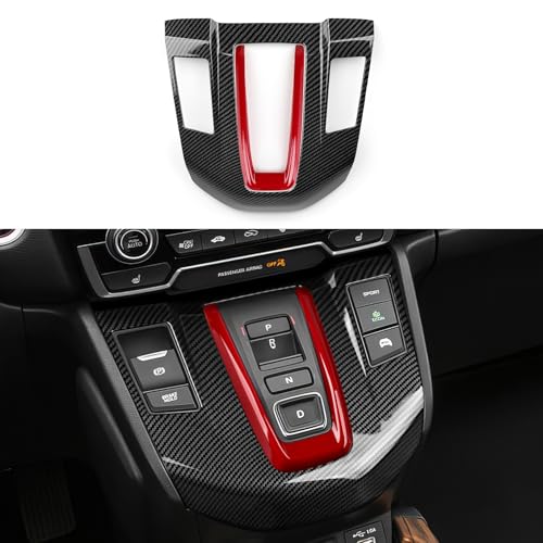 Image of Hybrid 2PCS Gear Shift Panel Decals for Honda CRV 2017 2018 2019 2020 2021 2022 Accessories CR-V ABS Carbon Fiber Interior Stickers