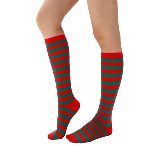 Image of Women's Knee High Athletic Socks Casual Stripes Tube Socks Outdoor Sport Socks