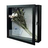 Telarana 額縁 写真立て フォトフレーム 標本箱 シャドウボックス 立体額 ボックスフレーム ポスターフレーム パネルフレーム マグネット付き ブラック「外径293 x293 x74 MM 内径279 x279 x55 MM」