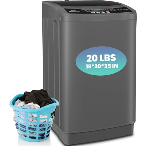 Nictemaw Portable Washing Machine, 20Lbs Capacity Full-Automatic Portable Washer Machine, 2.8Cu.ft Washer and Dryer Combo with with Drain Pump, 10 Programs 8 Water Levels for Apartment, Dorms, RV
