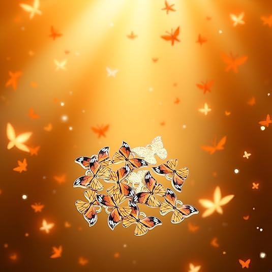 Butterfly Charms, 10Pcs Colorful Butterfly Charms Pendant Enamel Metal Small Necklace Bracelet For DIY Jewelry Making Accessories, for Jewelry Making, 21x15mm, Orange - Image 6