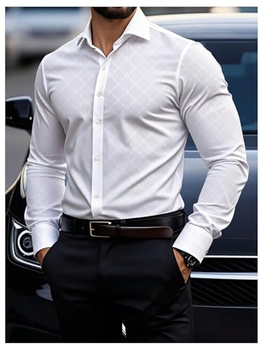 SOLY HUX Men's Button Down Long Sleeve Business Casual Dress Shirts Work Office Outfit4