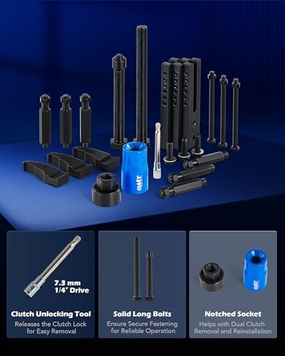 Image of Orion Motor Tech Dual Clutch Transmission Remover Installer Tool Kit, Compatible with Ford DPS6 DCT, 30pc Heavy Dual Clutch Transmission Reinstall Reset Tool, All in One Clutch Tool Kit