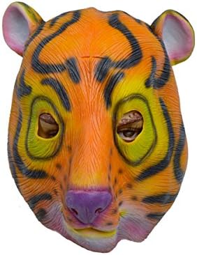 Amazon バラエティ本舗 トラ カラフル マスク お面 動物 かぶりもの アニマル 虎 スマトラ タイガー ネコ 仮面 ハロウィン 仮装 なりきりマスク コスプレ 仮装 通販