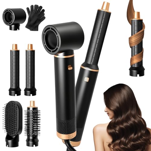 RUIZHI Hairstyler Air Styler 5 in 1, Hair Styler Spazzola Asciugacapelli Multifunzione, Phon con 3 Temperatures, 32mm Automatico Arricciacapelli, Spazzola ad Aria Calda, Strumenti per Capelli