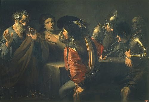 Lienzo La negación de San Pedro 60x90cm, decoración artística elegante para salón