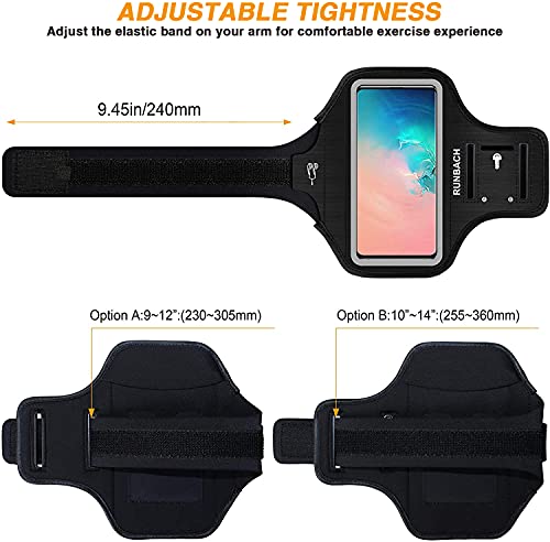 Galaxy S23/S22/S21/S20/S10/S9/S8 Armband,Runbach Sweatproof Running Exercise Gym Bag With Card Slot For Samsung Galaxy S23/S22/S21/S20/S10/S9/S8(Black) #TOP5