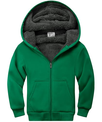 Image of GEEK LIGHTING Boys Sherpa Lined Hoodie Kids Fleece Sweatshirt Full Zip Hooded Jacket