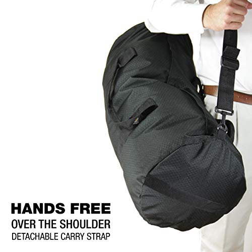 Northstar Sports 1050 HD Tuff Cloth Diamond Ripstop Series Gear and Duffle Bag, 12 x 24-Inch, Midnight Black