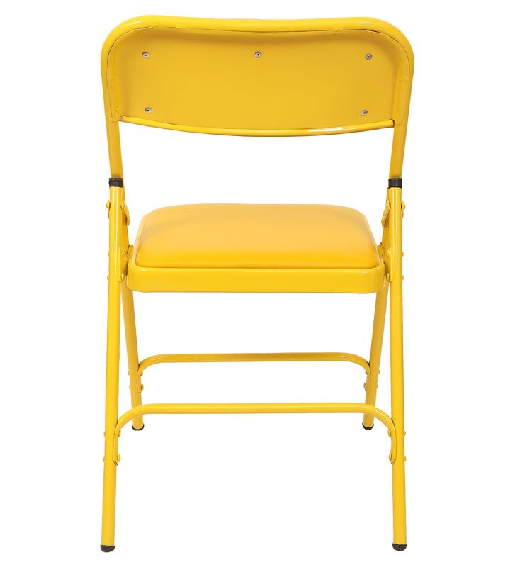 Grandwill Retro Folding Chair for Home/Study Chair and Restaurant Chair (Metal, Yellow) 4