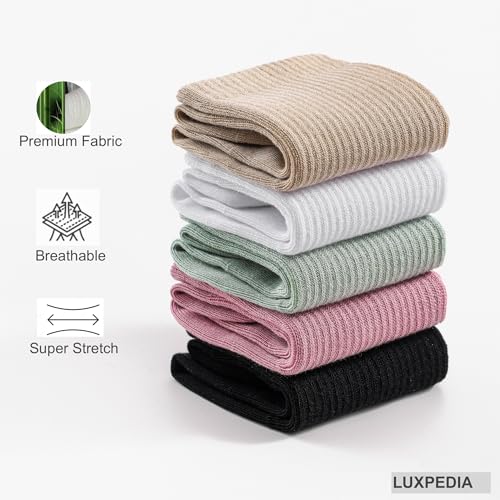 Women's Athletic Casual Quarter Crew Socks, Seamless Toe Arch Support Soft Breathable, 5 Pack4