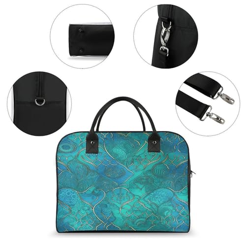 Maletín ligero para laptop unisex con patrón turquesa miniatura 6