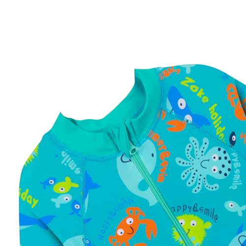 Image of HUAANIUE Toddler Boy Swimsuit Rashguard One-Piece Swimwear 0-6 Years