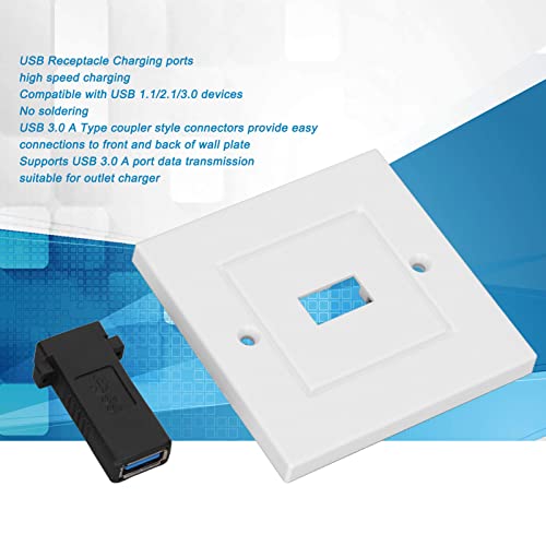 Socket Face Plate Usb 3.0 Outlet Wall Plate White Abs Usb 3.0 Outlet Wall Plate High Speed Charging Socket Face Plate For Home Office Hotel - Image 3
