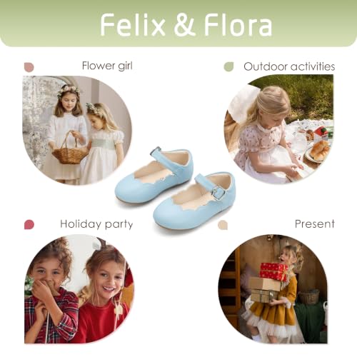 Image of Felix & Flora Toddler Flower Girl Dress Shoes - Baby Girl Ballet Mary Jane Flats for Party School Wedding