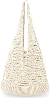 hatisan Crochet Bags for Women - Summer Beach Tote, Aesthetic Hippie Knit Bag