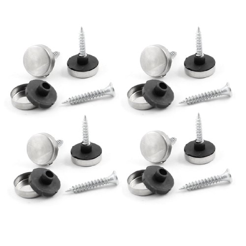 Aexit 8 Sets quality Parts 15mm Diameter Cap Round Design Metal Screw Nails for Mirror Model:46as594qo736