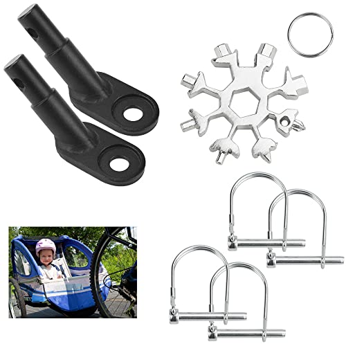 DIKEBAO 2 Stück Fahrradkupplung Anhänger Universal Fahrrad Anhängerkupplung Sattelstütze Kupplungen Fahrradanhänger für Kinderanhänger Hundeanhänger + 4 Sicherungsstift +1 multifunktionsschlüssel
