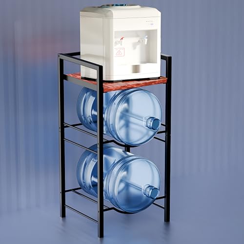 Image of Lifelong 3-Tier Water Can Dispenser Stand |Water Bottle Holder - Wooden Shelf |Heavy- Duty Rack for 20L Bottles| 75kg Weight Capacity|Space-Saving&Anti Skid Design for Home, Kitchen, Office&Gym, Black
