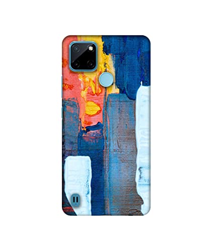 Image of Amazon Brand - Solimo Designer Canvas With Blue Paint 3D Printed Hard Back Case Mobile Cover for Realme C21Y
