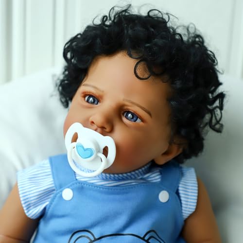 Muñeco Reborn Bebé Negro Realista 20 Pulgadas miniatura 1