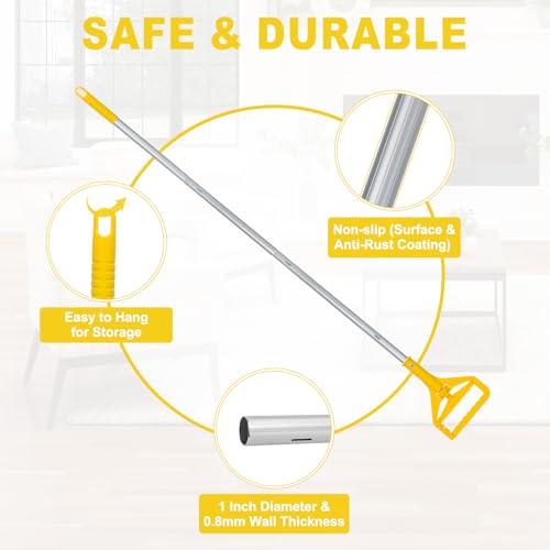 Image of KeFanta 2 Pack Commercial Mop Handle Heavy Duty,60 inch Side Gate Mop Stick
