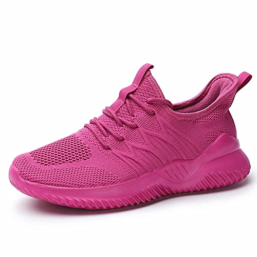 Women's Running Shoes Tennis Walking Sneakers Work Casual Comfor Lightweight Non-Slip Breathable Gym Trainers All Rose 9