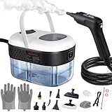 Steam Cleaner, 3-Level Adjustable Handle, 2500W Steam Cleaner for Home, 15s Heat-Up, Portable Steamer for Cleaning Car, 47.04oz Tank, 16 Pcs Accessories for Dirt, Grout, Couch, Furniture, Grease,Tile