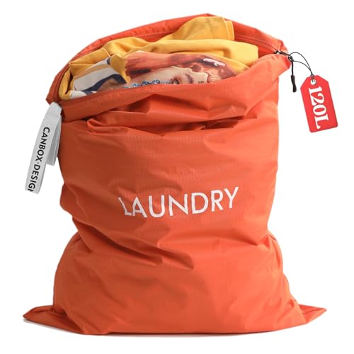 Asnews Sac à Linge Sale, 90 x 60cm Grande Capacité Sac à Linge Sale de Voyage, Nylon Imperméable Sac, Pliables Laundry Bag Wet Dry Bag pour les Camps et...