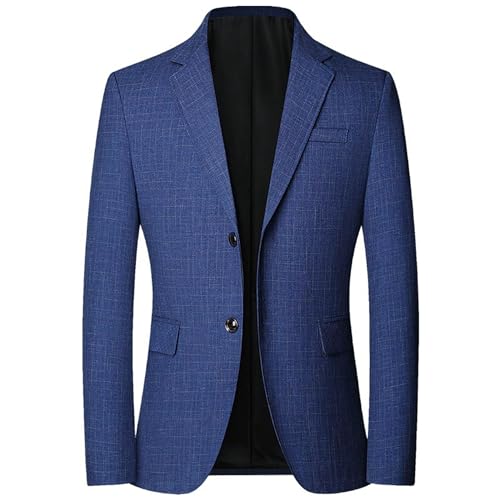Men's Plaid Casual Suit Jacket Two Button Lightweight Sport Coat Slim Fit Business Formal Dress Blazer Jacket