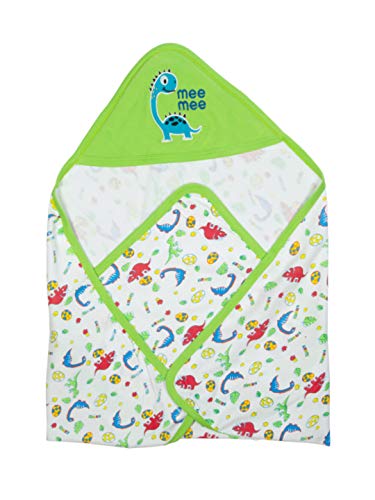Image of Mee Mee Warm and Soft Wrapper Blanket with Hood, Giraffe, Green (284.0mm L X 5.0mm W)