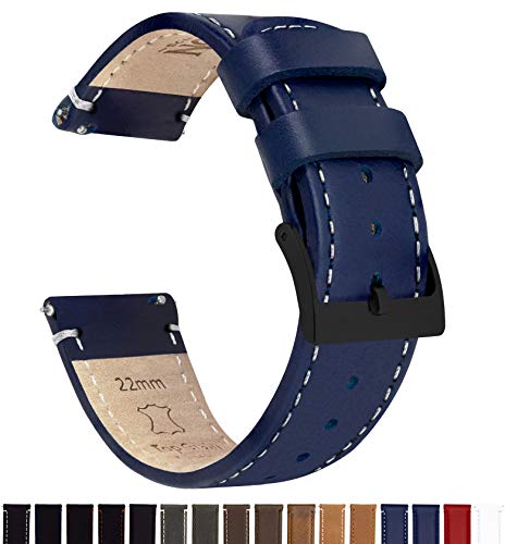 Image of BARTON WATCH BANDS - Top Grain Leather Watch Bands Compatible with Apple Watch Models - 1, 2, 3, 4, 5, 6, 7, 8, 9, 10, SE, Ultra & Ultra 2