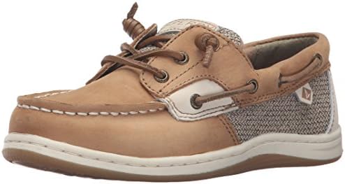Sperry Songfish Boat Shoe (Little Kid/Big Kid), Linen/Oat, 6 Medium US Big Kid