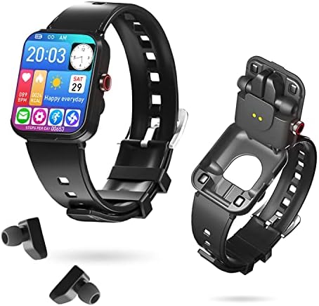 Hold Young Smart Watch with Earbuds 2 in 1 Bluetooth Smart Watch for Android iPhone TWS Smartwatch with Heart Rate Blood Pressure Phone Call for Men Women