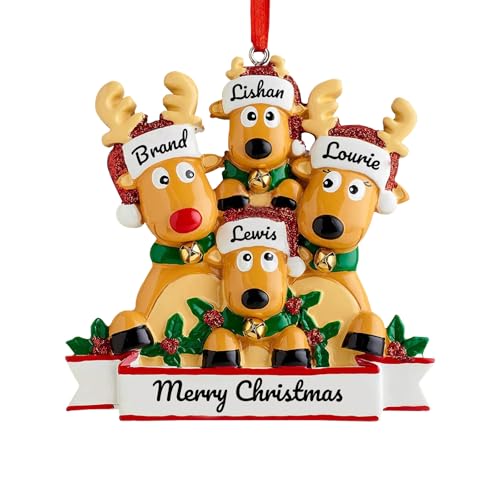 Personalisierter Rentier-Weihnachtsschmuck-Anhänger, 2/3/4/5/6/7/8...