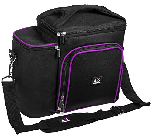 Large Meal Prep Lunch Box - Insulated Lunch Box For Women or Men - Perfect For Multiple Containers/Meals - Keep Food Cool and Organized - A2S Black/Purple
