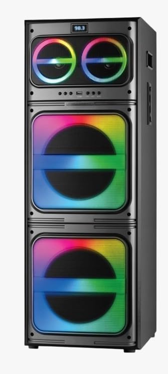 Product image of TECHXEWOO Grand Party Box 200 Home Theater Tower Speaker with 300 Watts RMS, Double 8" woofer, Bluetooth,TWS, USB,Digital FM and Wide connectivity Options via Aux in.