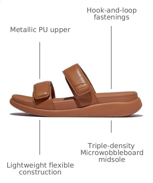 Image of FitFlop Women's, F-MODE GO Adjustable Two-Bar Slide Sandal
