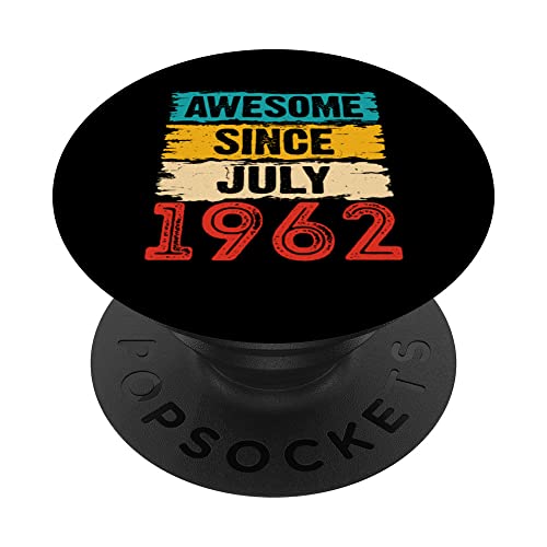 Regalos de 61 años impresionantes desde julio de 1962 para 61 cumpleaños PopSockets PopGrip Intercambiable