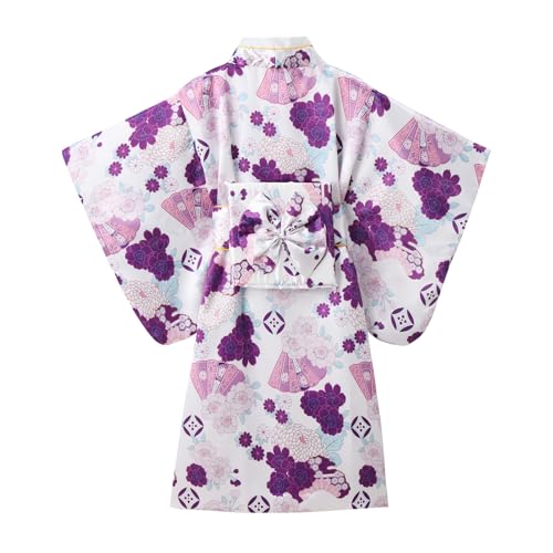 Disfraz tradicional japonés kimono para niñas miniatura 2