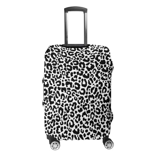 White And Black Leopard Skin Pattern Luggage Cover Travel Suitcase Cover Luggage Protector 22-24 Inch4