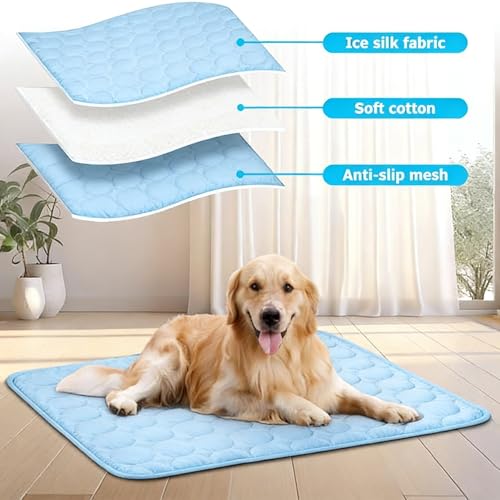 Cooling Mat for Dogs, 70x55 Cm Cooling Pad, Large Pet Cooling Mat for Hot Weather, Portable Cool Mat for Home and Travel Use - Image 5