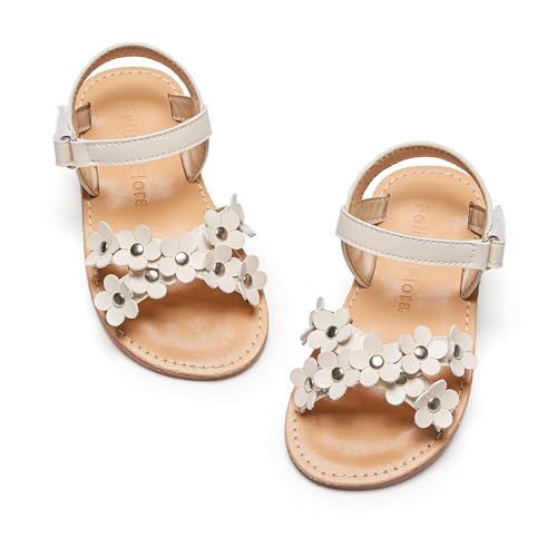 Image of Felix & Flora Toddler Girl Sandals -Flower Girl Dress Shoes Open Toe Little Kid Flats