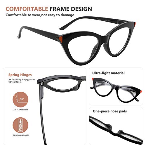 Eyekepper 5 Pack Reading Glasses for Women Cat-eye Style Ladies Readers +2.00, 5pcs-mix - Image 4