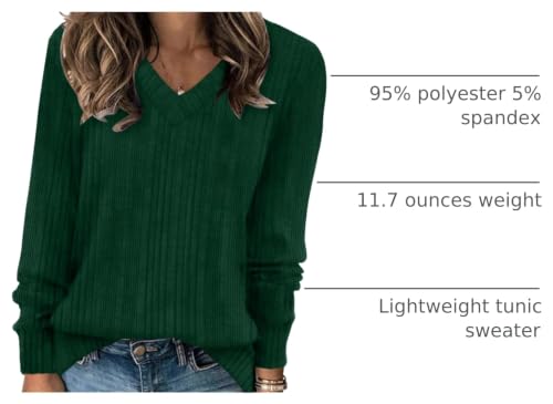 Image of WIHOLL V Neck Long Sleeve Shirts for Women Casual Fall Tops Lightweight Tunic Sweaters Fashion Clothes 2024